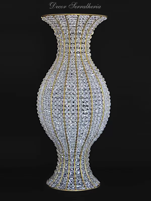 Ânforas em pedraria Ânfora Cristal - Dourada com pedraria transparente
