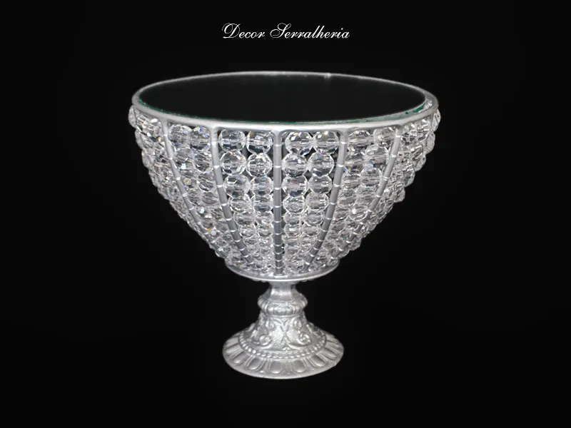 Com base para doces Bandeja para doces Hera - Prata com pedraria transparente