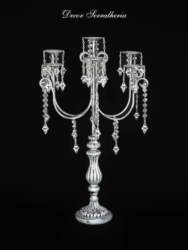 Candelabros Candelabro Rubi - Pátina preto com prata