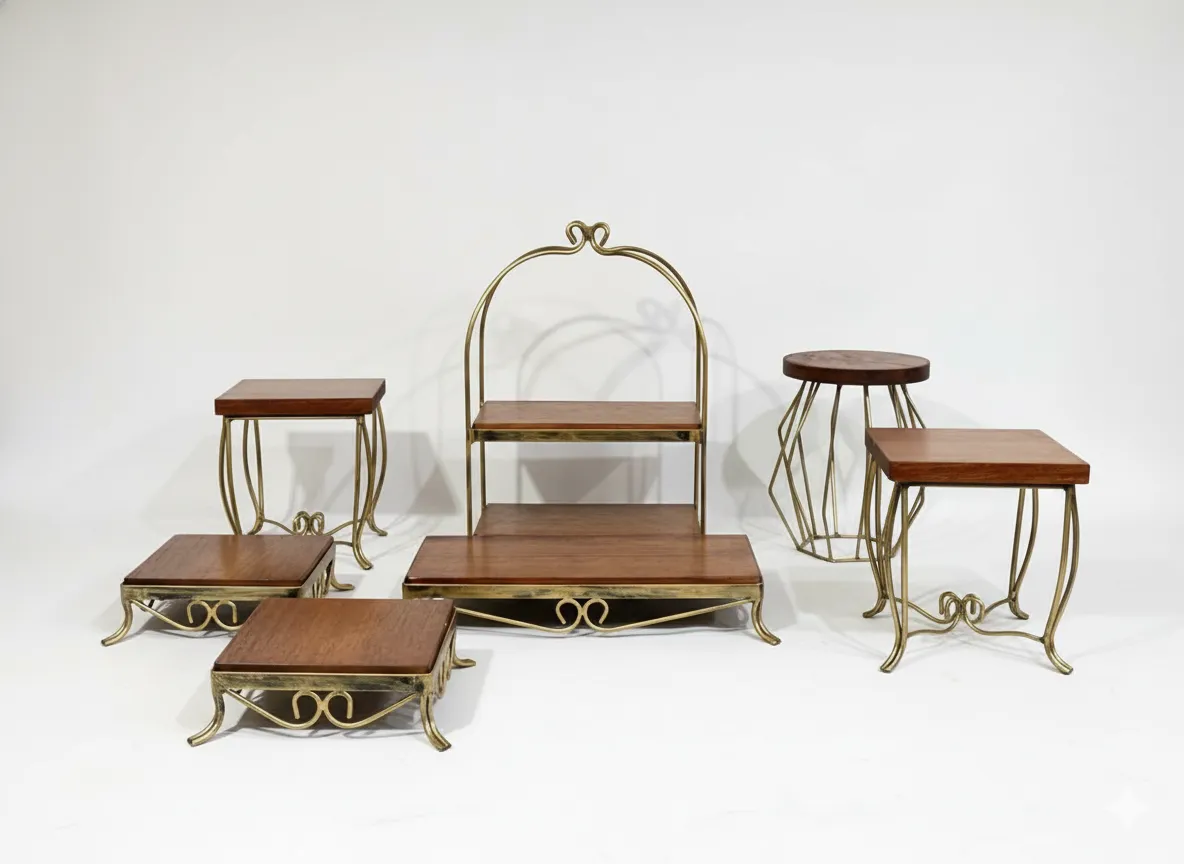 Kits Composição 004 - 7 peças cor preto com dourado (pátina)