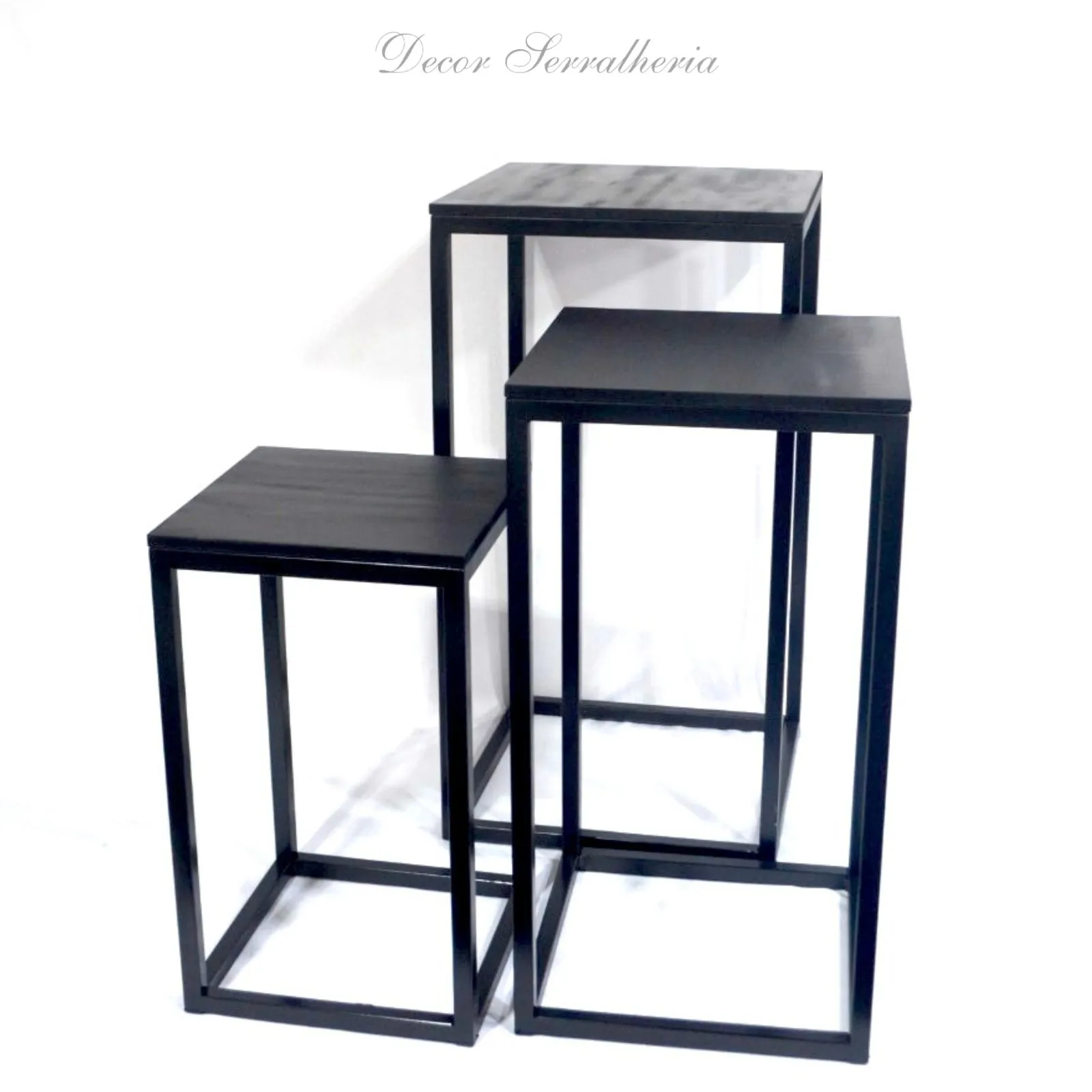 Mesas assimétricas Conjunto Supreme - 3 peças - preto