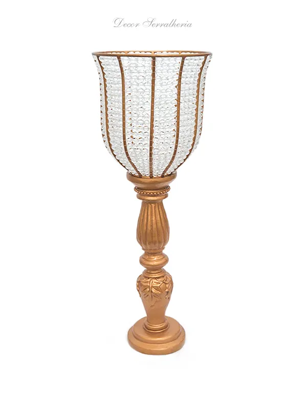 Taças Taça Napoli M - Dourada pedraria transparente