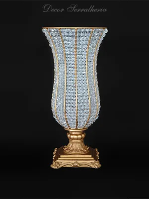  Vasos Vaso Vesúvio - dourado com pedraria transparente