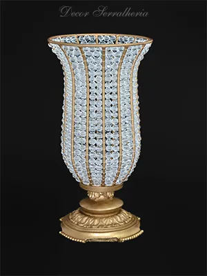  Vasos Vaso Vênus - dourado com pedraria transparente