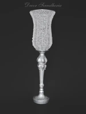  Vasos Vaso Verona - prata com pedraria transparente